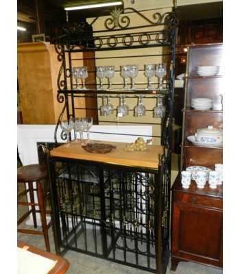 SOLD - Wrought Iron Baker's Rack 